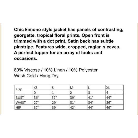 NWT $232 Alembika Floral Print Polka Dot Kimono Sz Medium - Picture 7 of 7